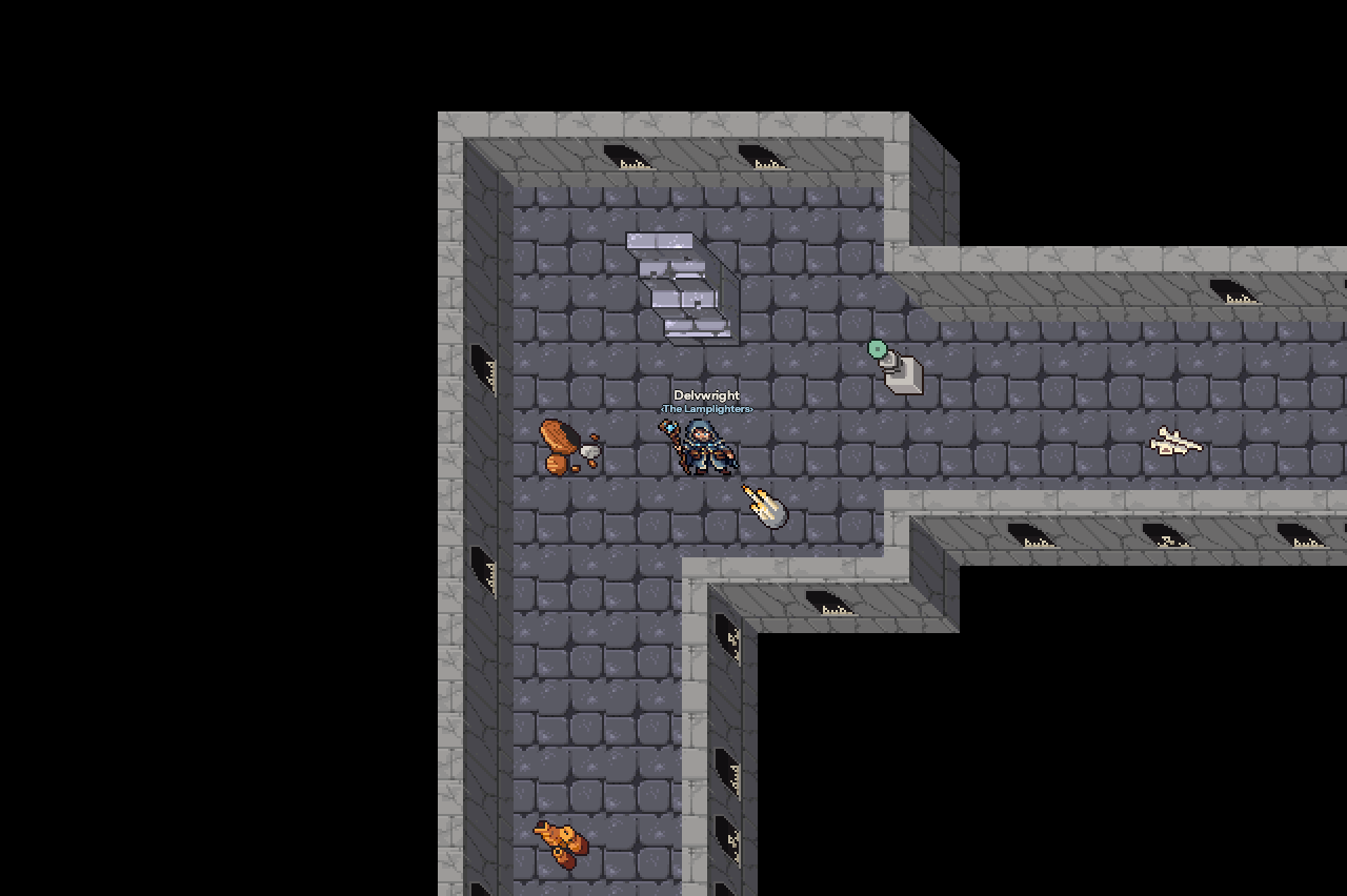 Grey stone crypt corridors with burial niches and a stair, under the Grand Temple